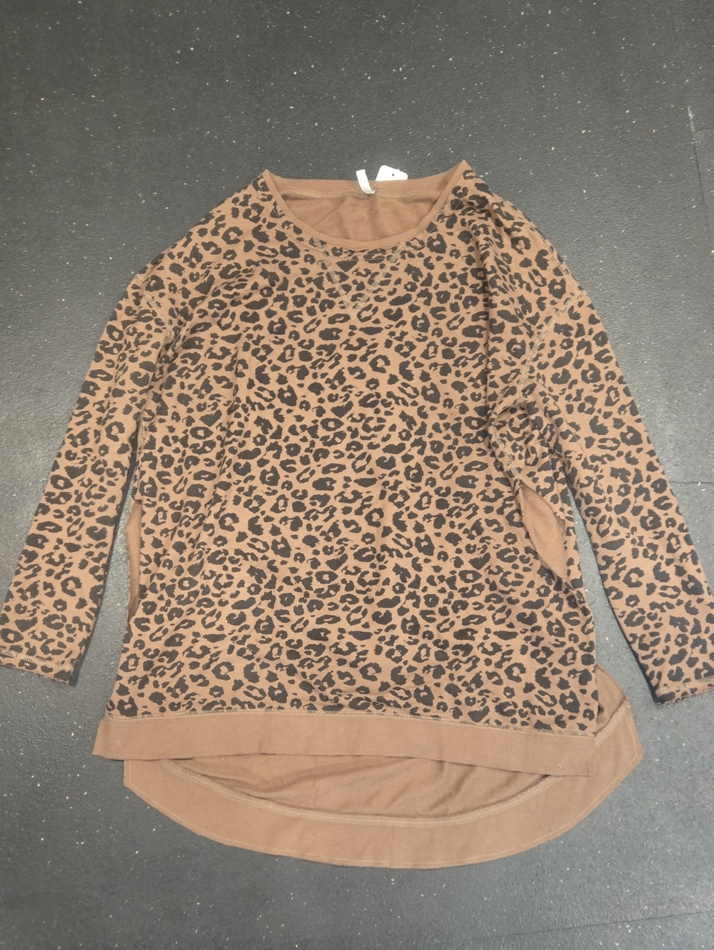 Z Supply Leopard Print Crewneck Sweater in Brown and Black